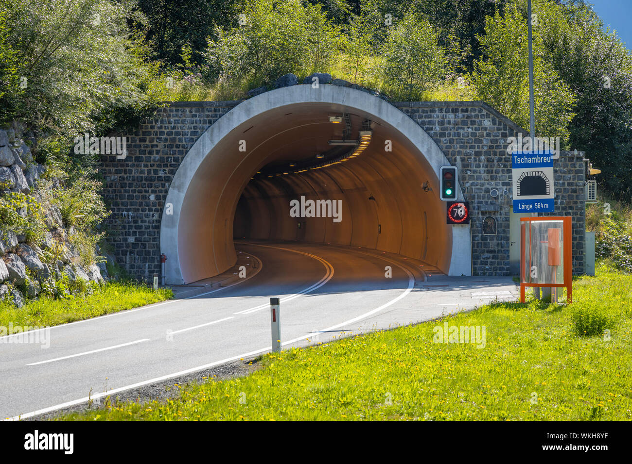 Tunnel zwischen Gaschurn und Partenen im Montafon Stock Photo