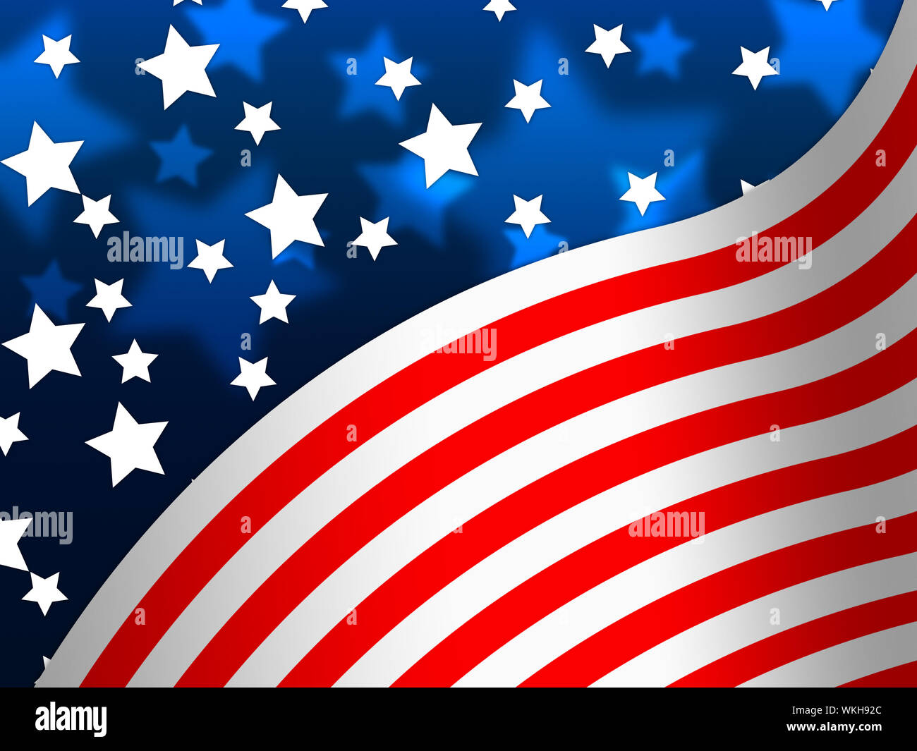 American Flag Banner Meaning States America And Stars Stock Photo