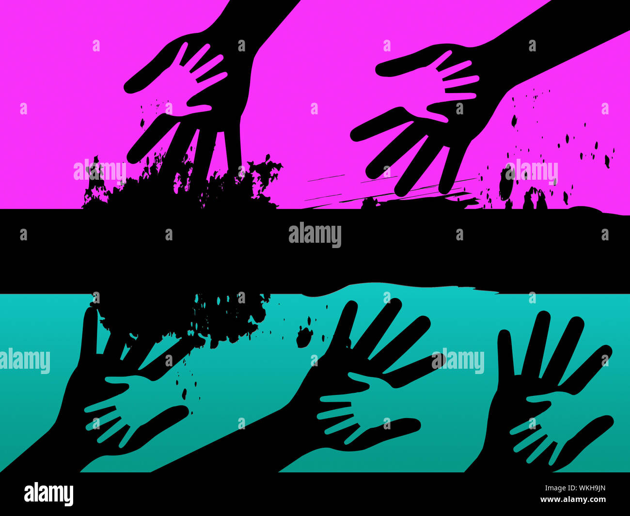 Adult and child holding hands painting hi-res stock photography and ...