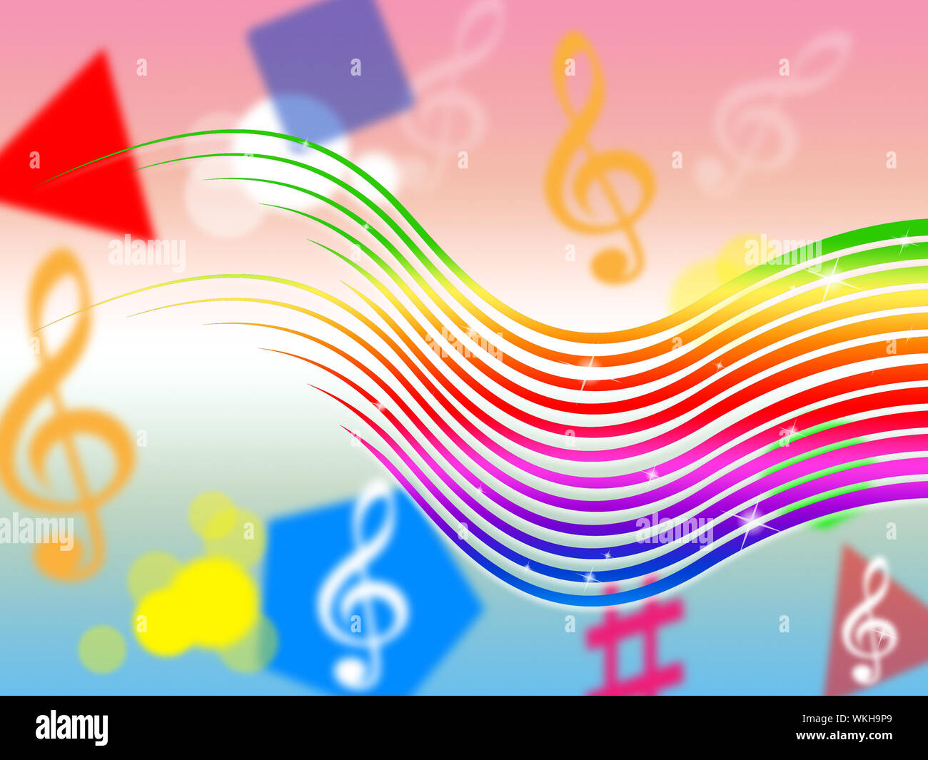 Rainbow Music Background Meaning Colorful Stripes And Sing Stock Photo -  Alamy