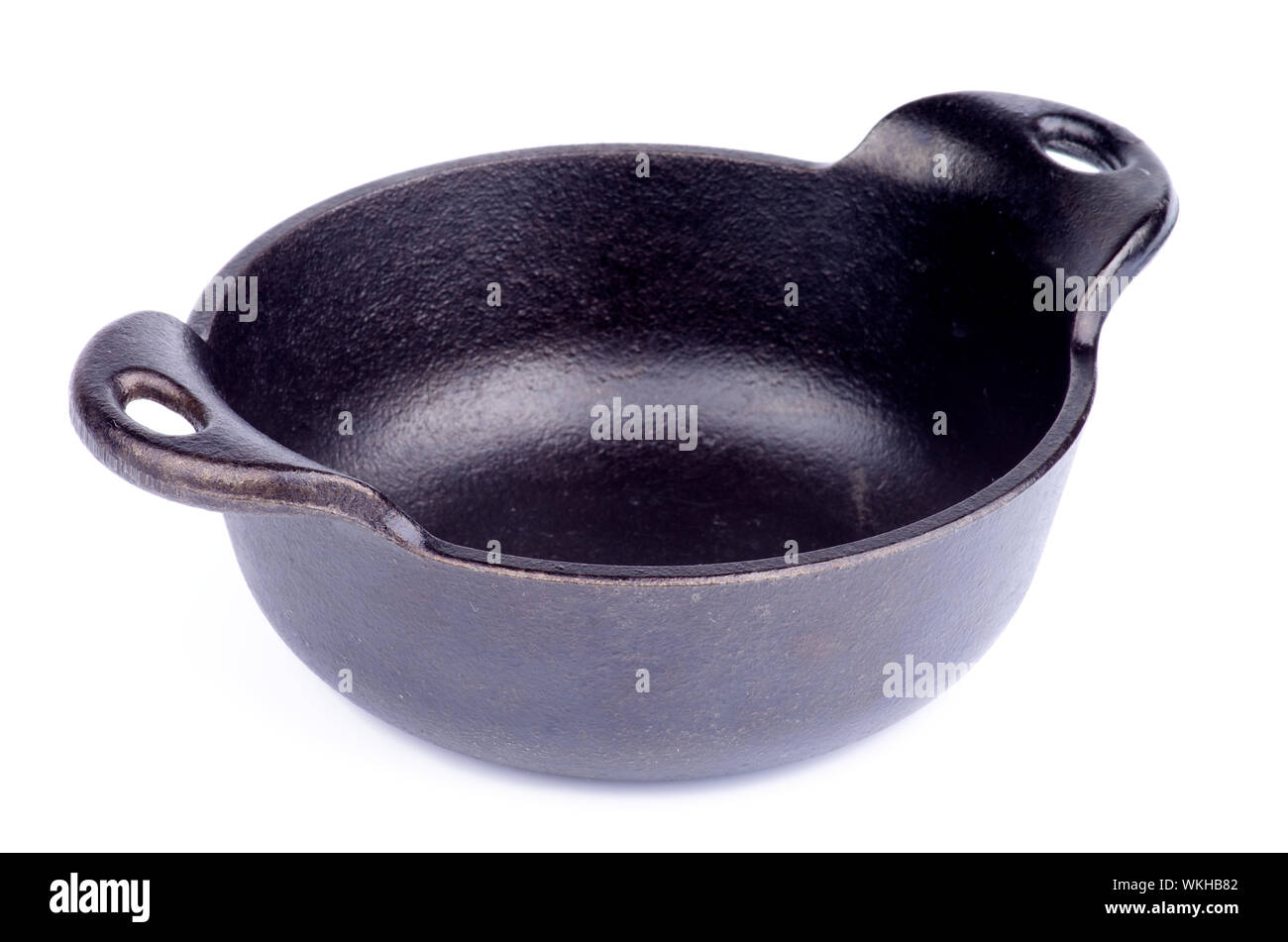 Black Castiron Stew Pot with Handles isolated on white background