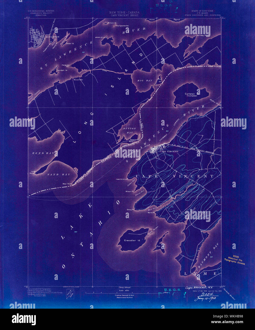 New York NY Cape Vincent 140429 1895 62500 Inverted Restoration Stock