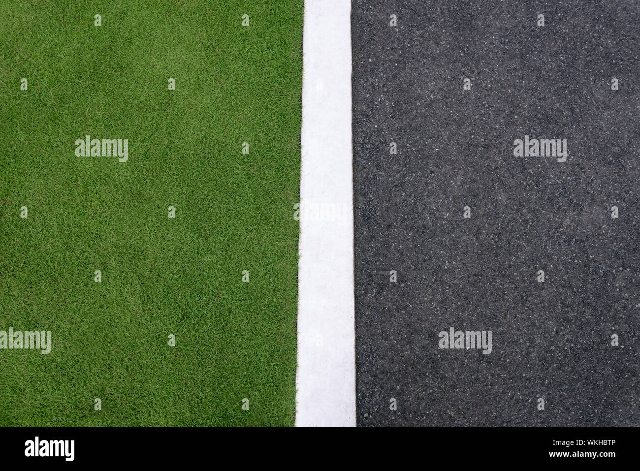 high angle view of lane and grass on roadside. Concept of environmental ...