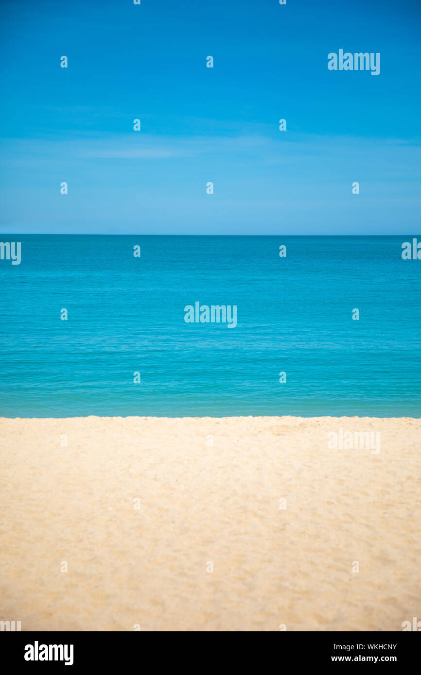 Empty beach shot from the sand, summer background Stock Photo