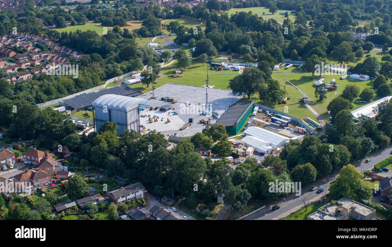 Picture dated August 21st shows the stage at Chantry Park in Ipswich