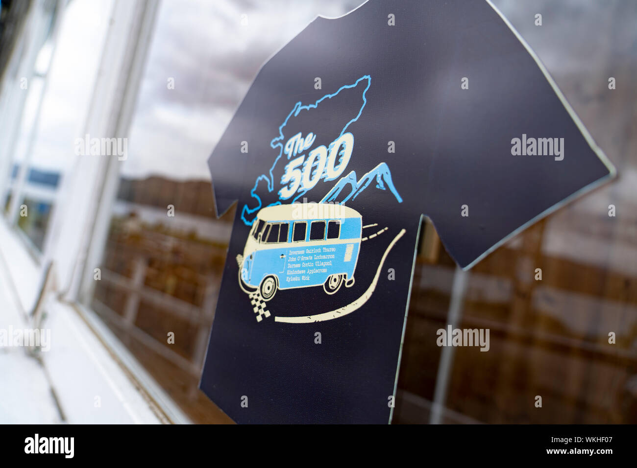 Tourist souvenirs for sale in hotel on the North Coast 500 tourist motoring route in northern Scotland, UK Stock Photo