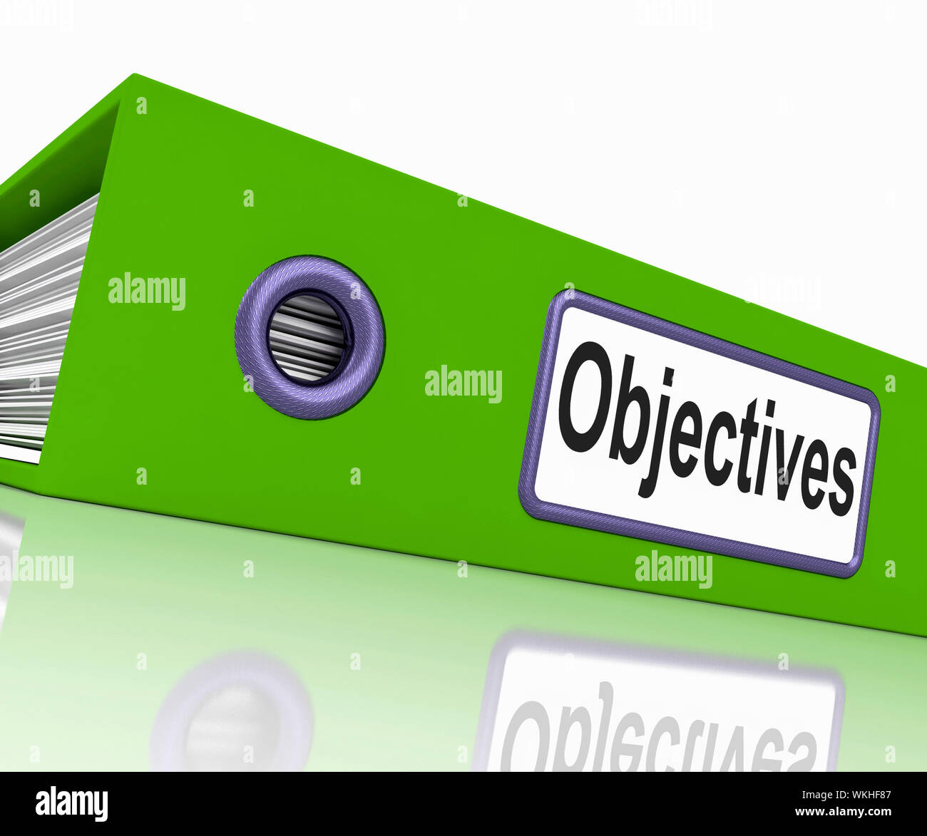 Objectives File Showing Files Mission And Aspiration Stock Photo Alamy