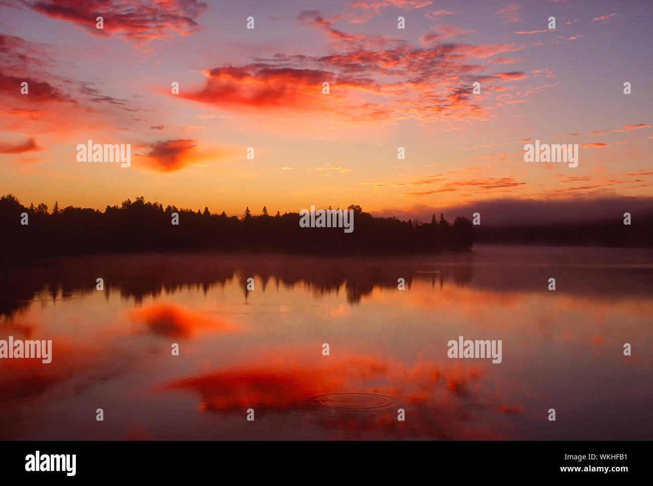Sunrise, Simon Lake, Naughton, City of Greater Sudbury, Ontario, Canada Stock Photo