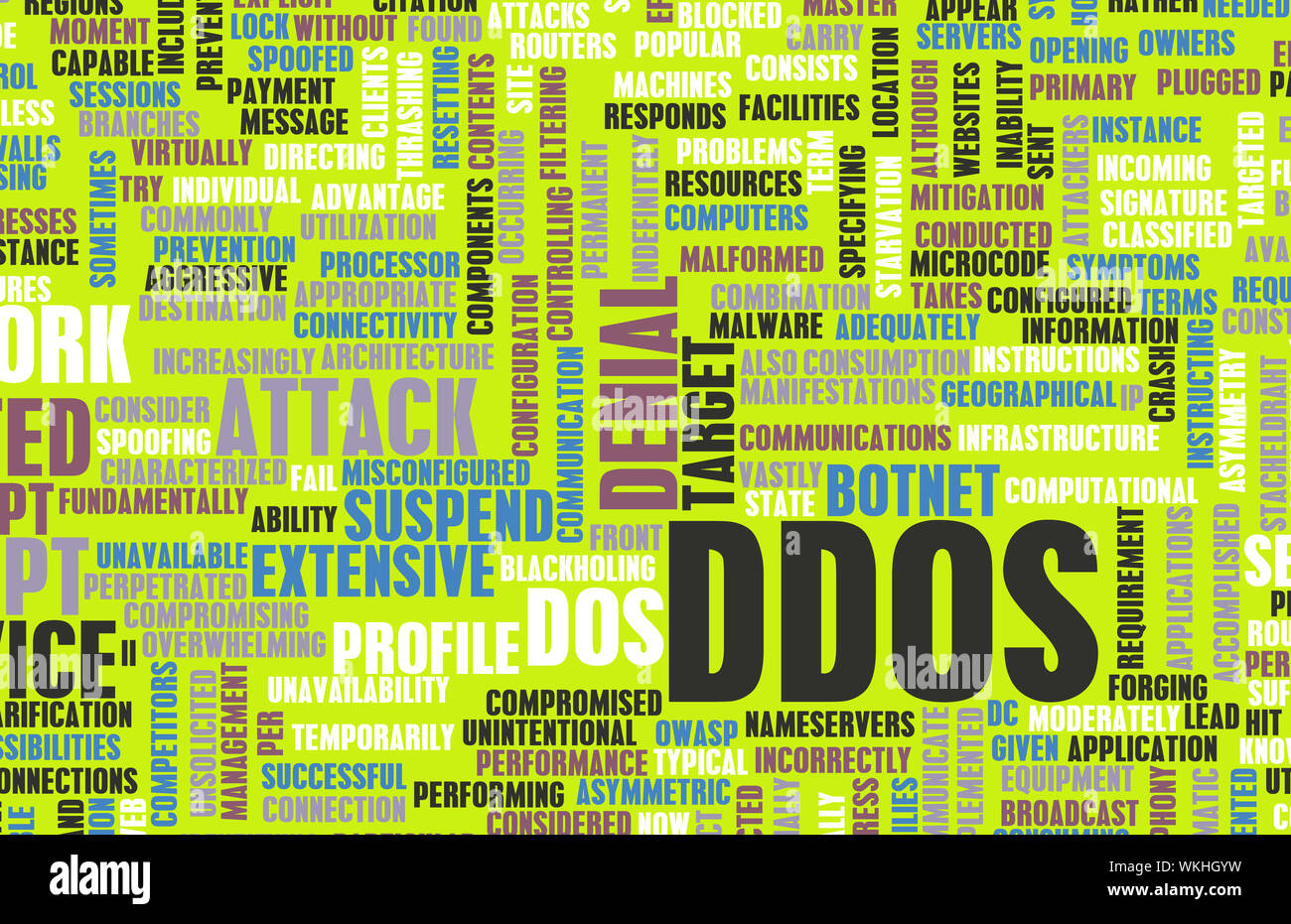 DDOS Distributed Denial of Service Attack Alert Stock Photo