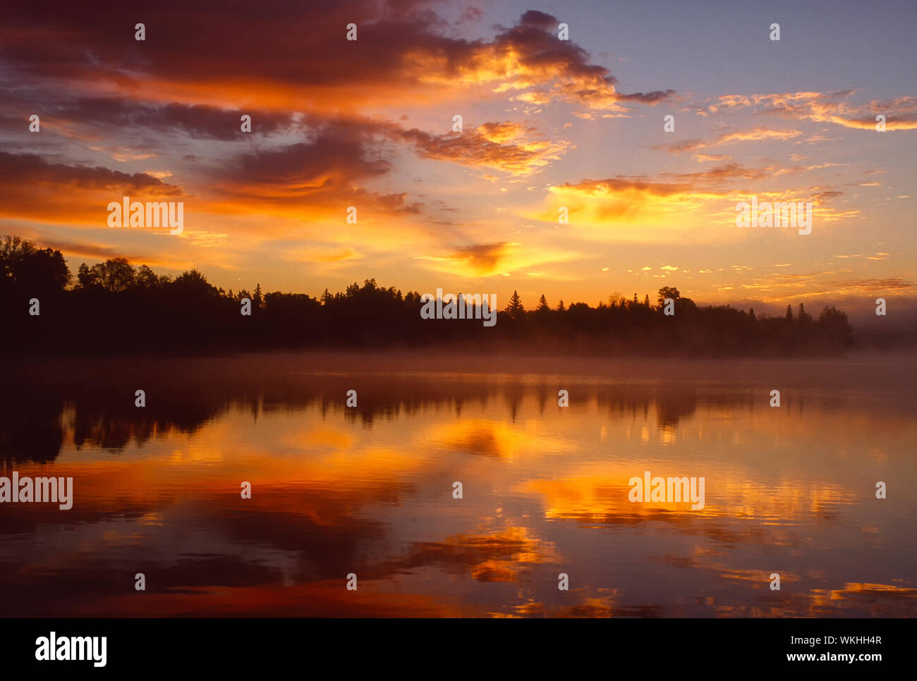 Sunrise, Simon Lake, Naughton, City of Greater Sudbury, Ontario, Canada Stock Photo