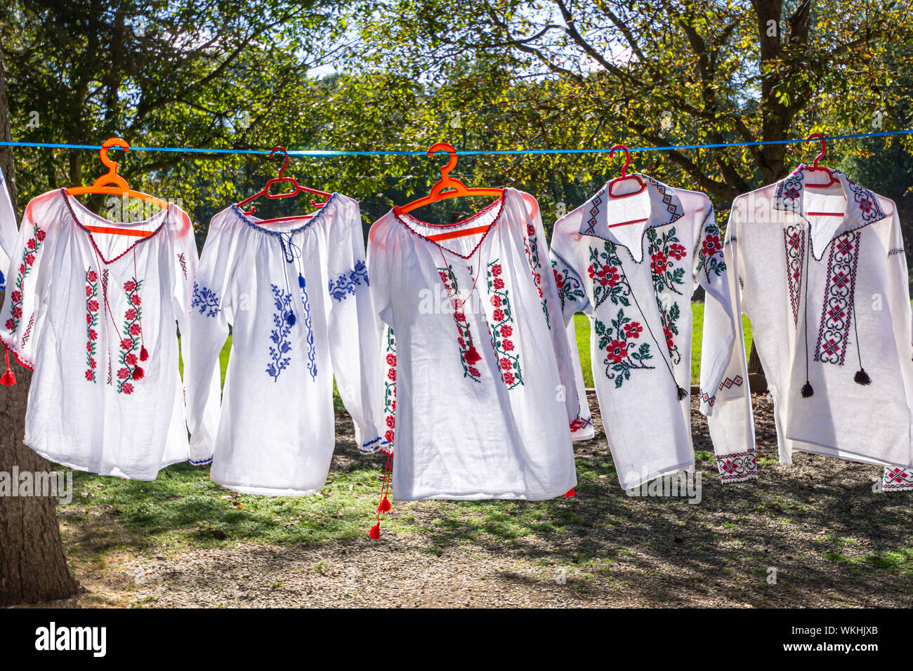Romanian traditional blouses ii Stock Photo