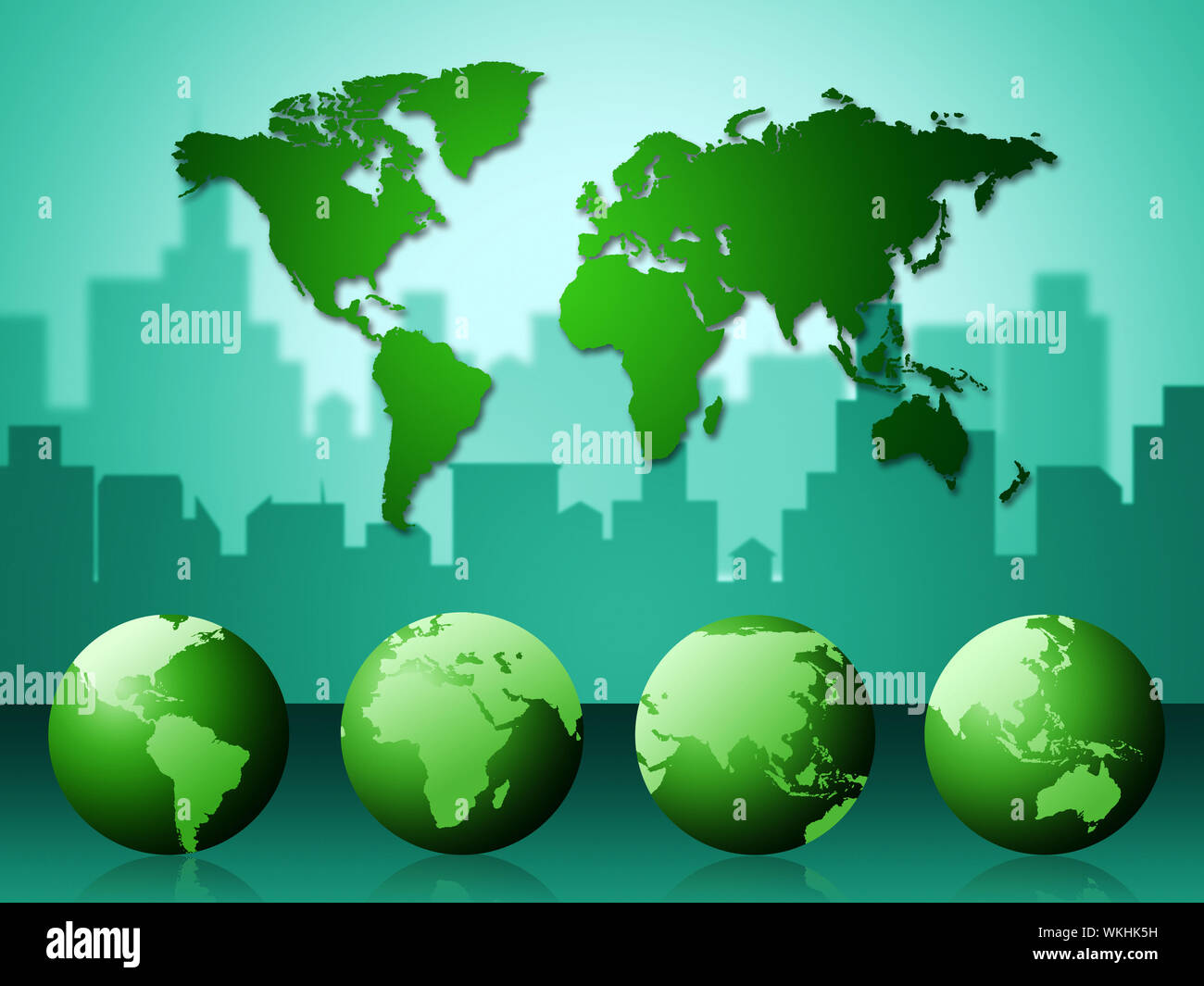 World Map Showing Geographical Globe And Globalization Stock Photo Alamy
