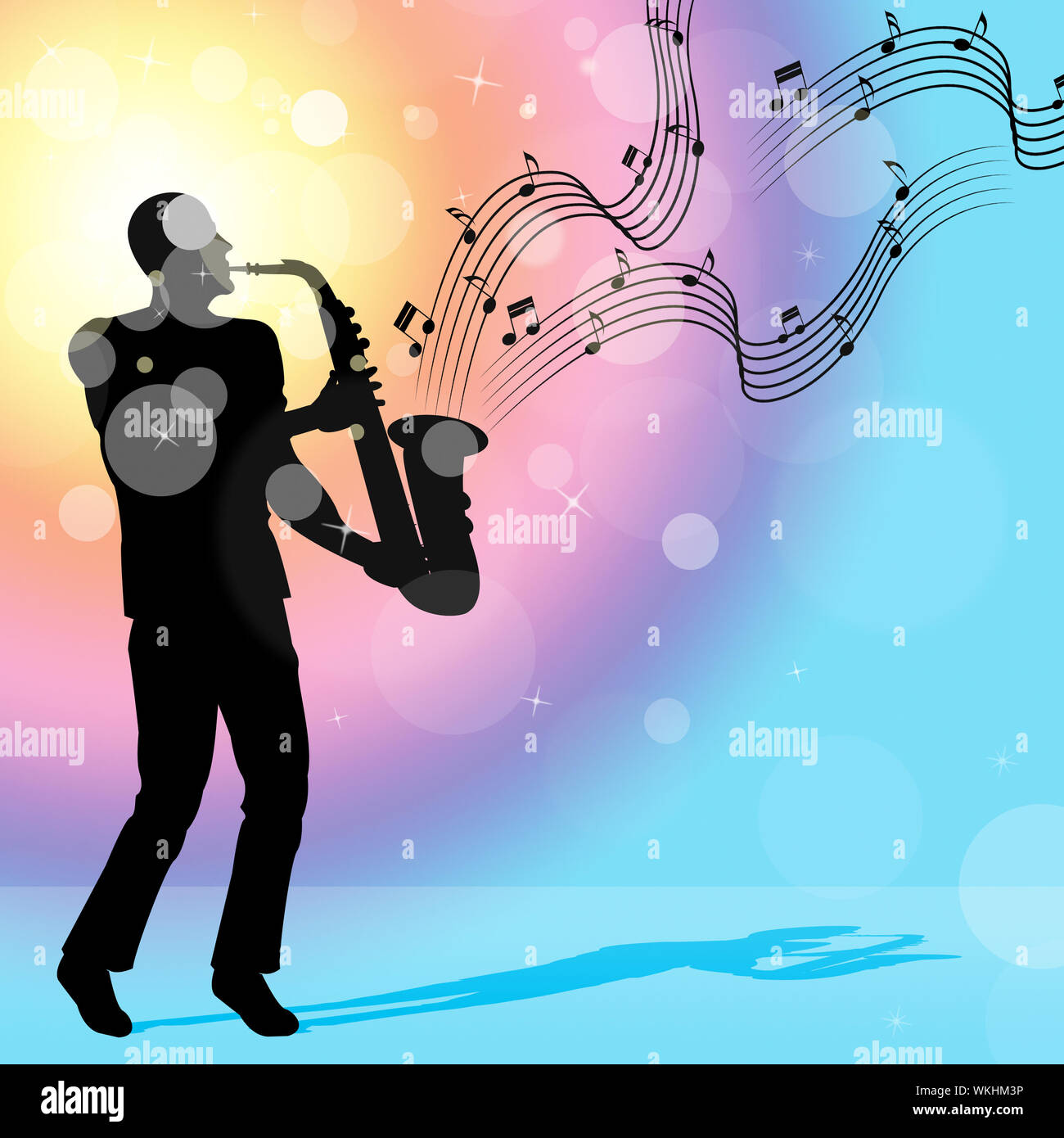 Saxophone Music Indicating Sound Track And Instrument Stock Photo Alamy