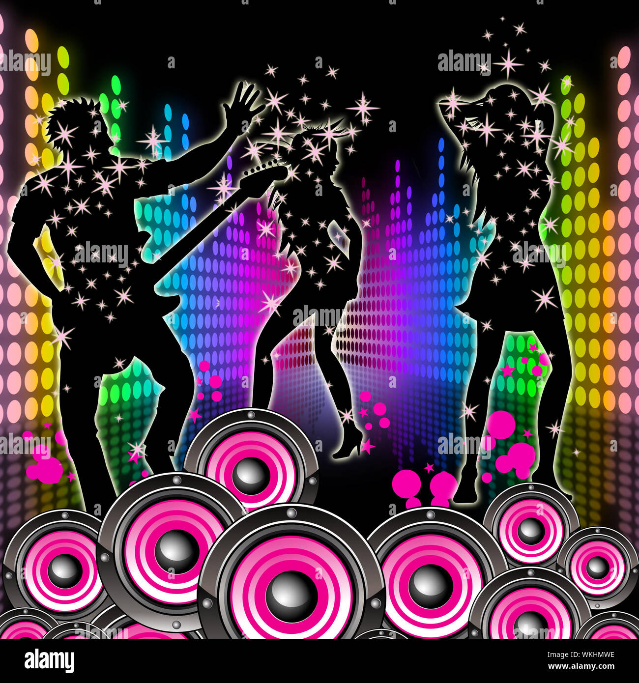 Dancing Music Meaning Electric Guitar And Guitarist Stock Photo - Alamy, image size:1300x1390