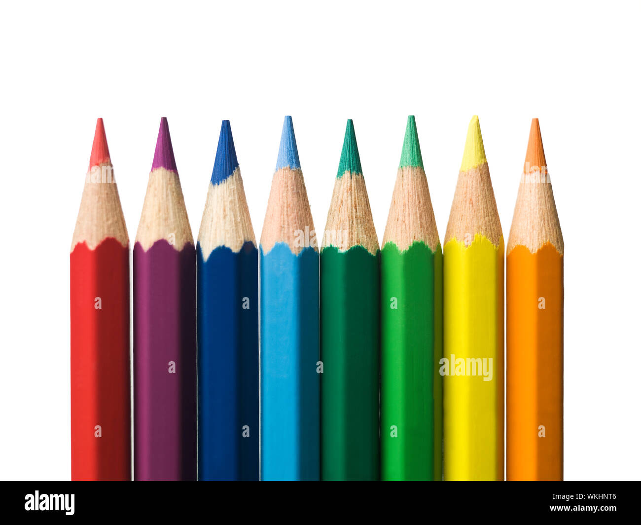 Row of colourd pencils Stock Photo