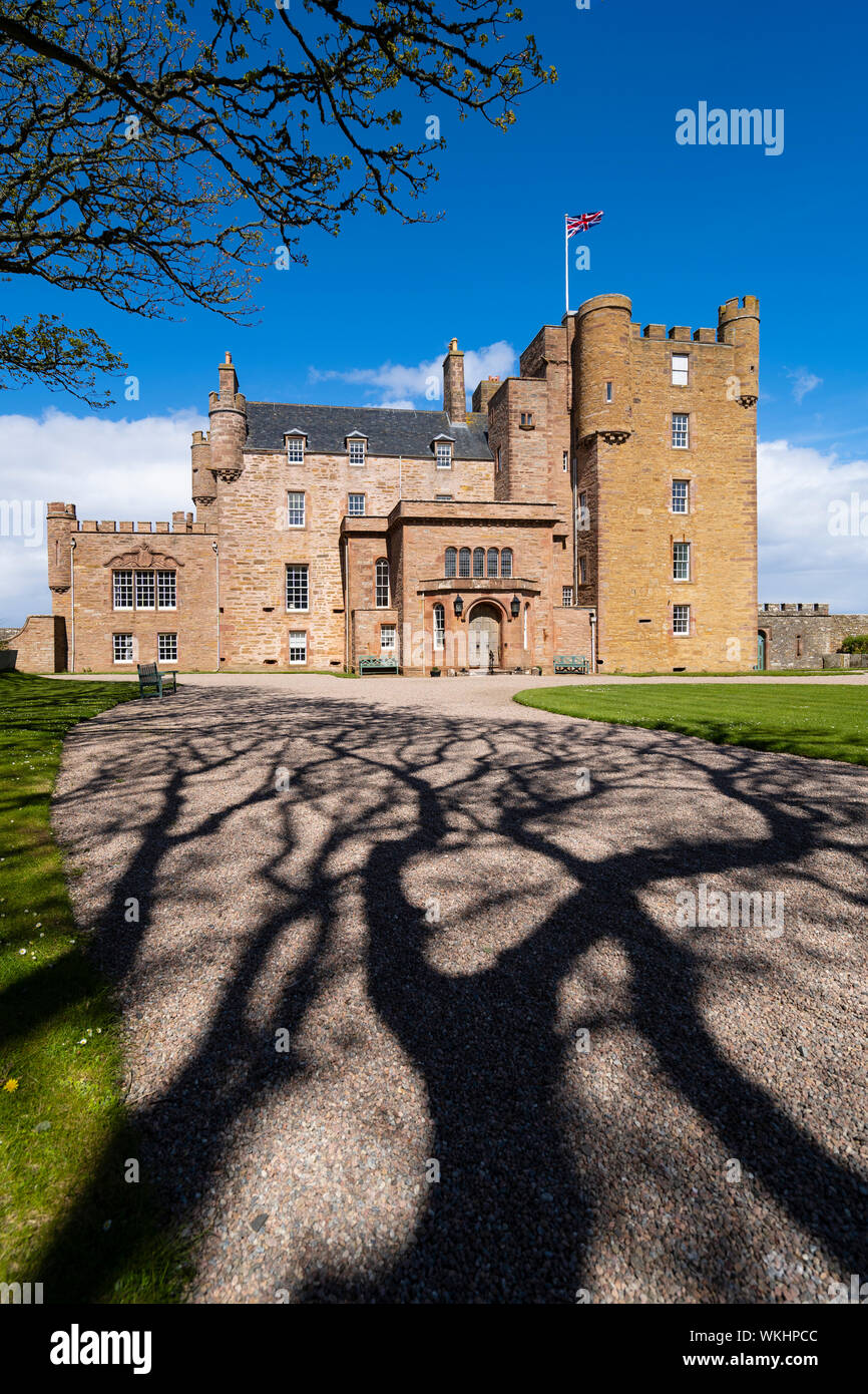 Exterior of Castle of May in Caithness on the North Coast 500 tourist motoring route in northern Scotland, UK Stock Photo