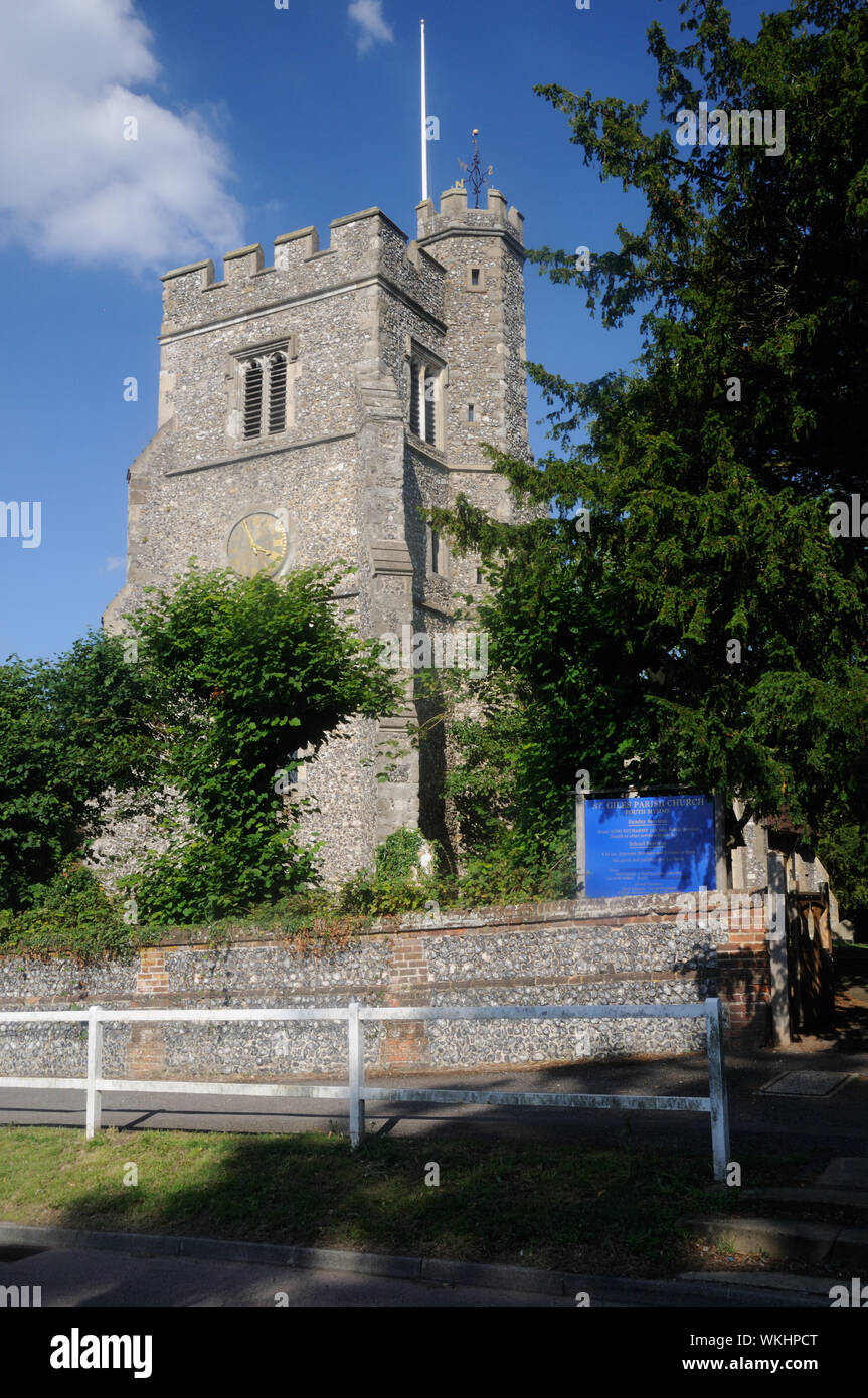 The Church of St. Giles, in South Mimms, Middlesex, England Stock Photo
