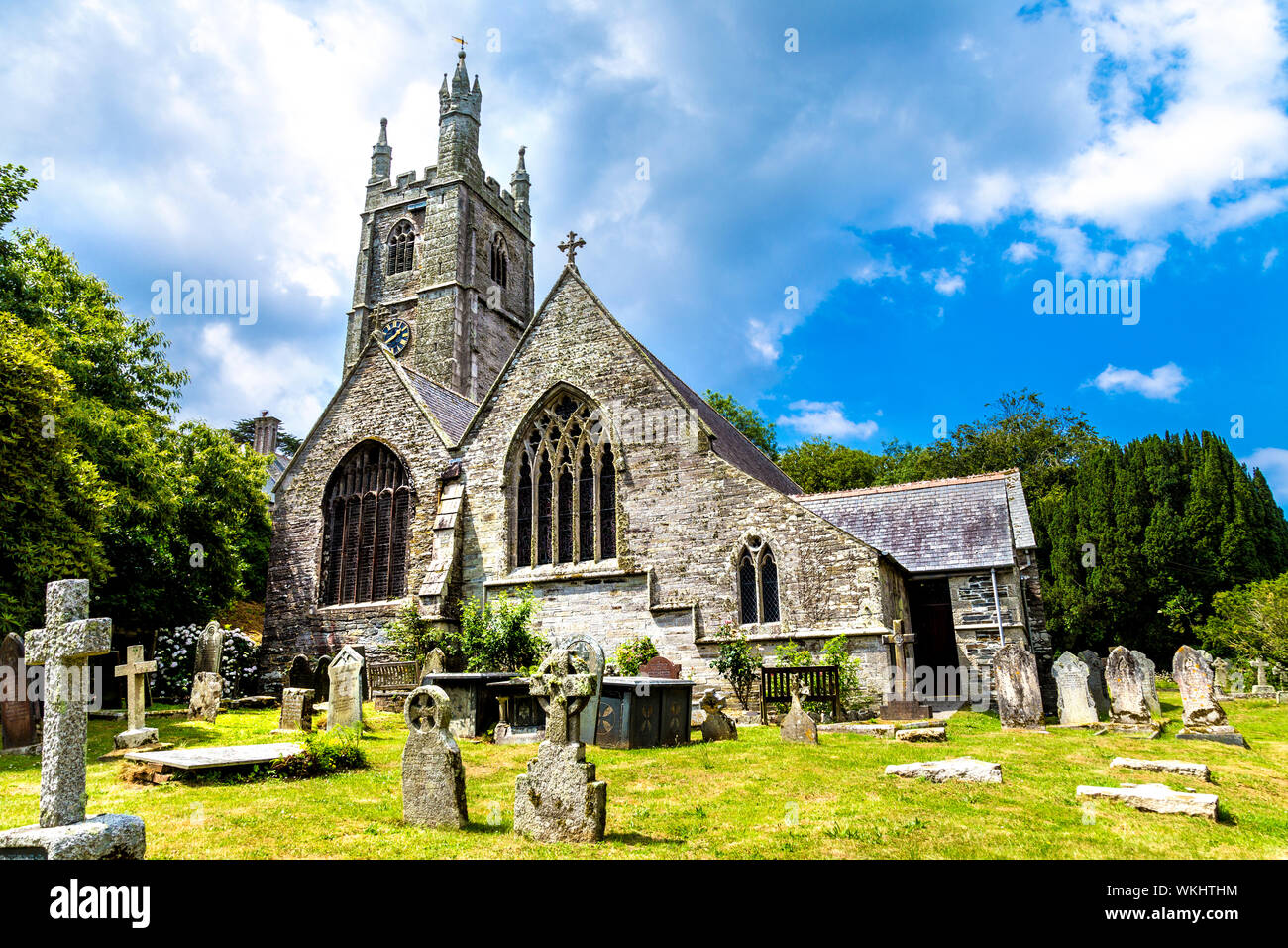 St Mawgan Church in St Mawgan Village, Cornwall, UK Stock Photo