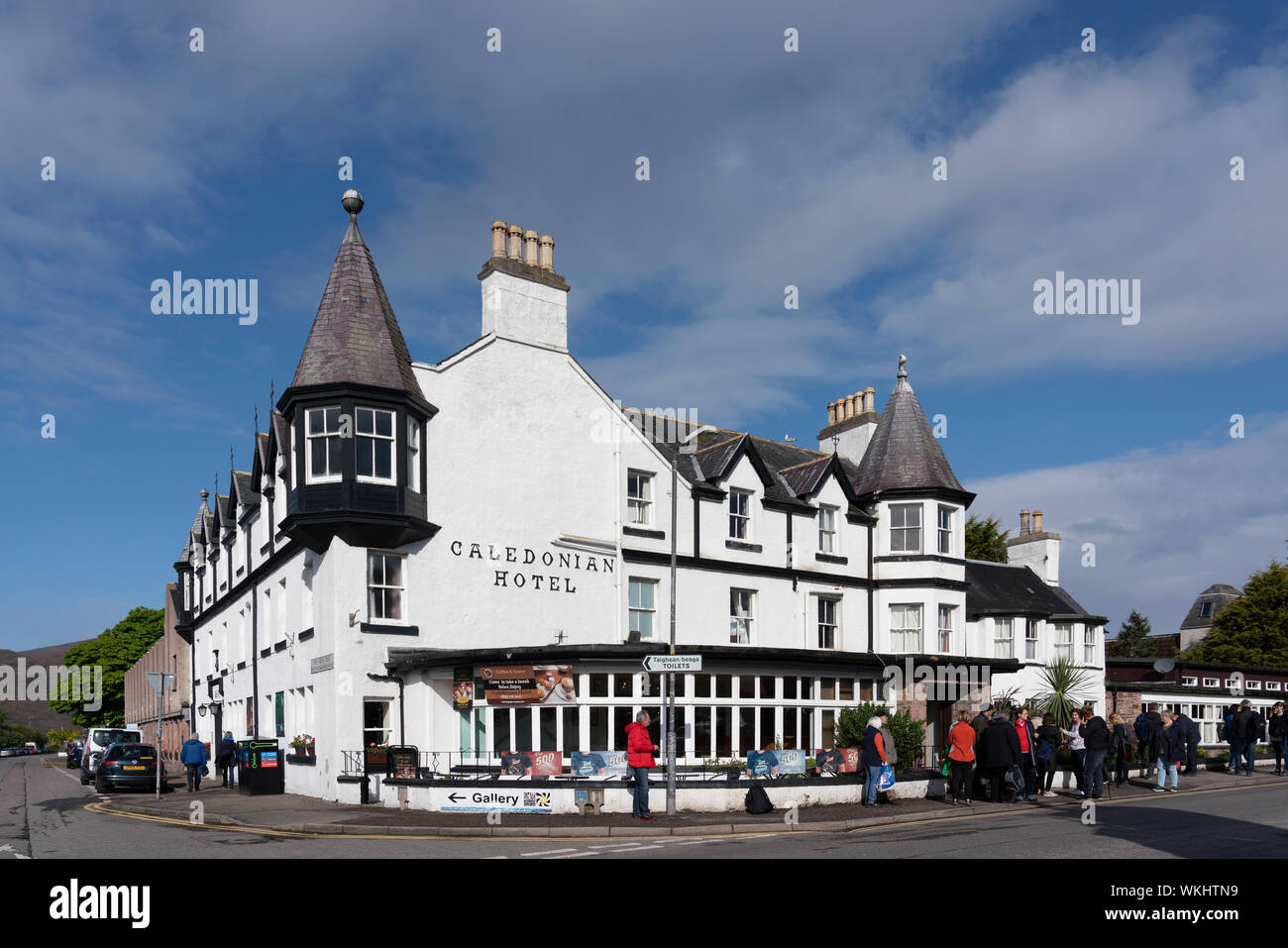 Caledonian Hotel in Ullapool on the North Coast 500 tourist motoring route in northern Scotland, UK Stock Photo