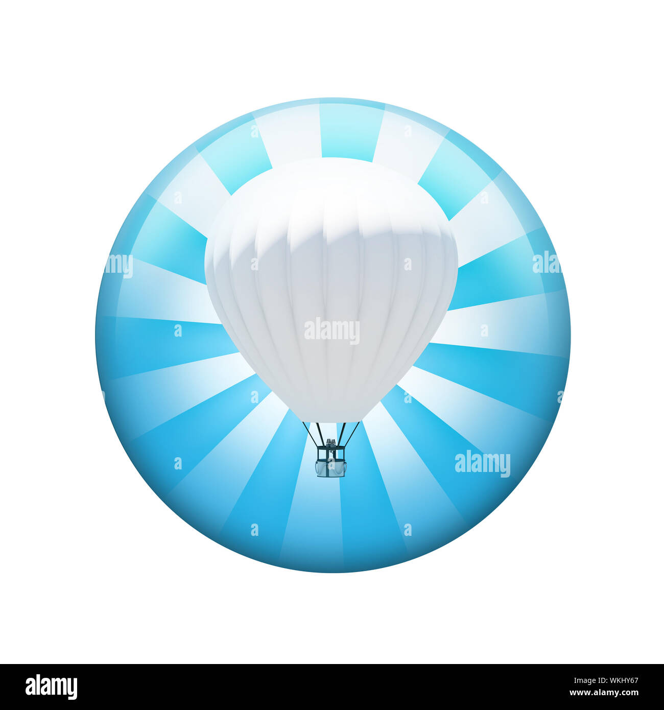Hot air balloon. Spherical glossy button.  element Stock Photo Alamy