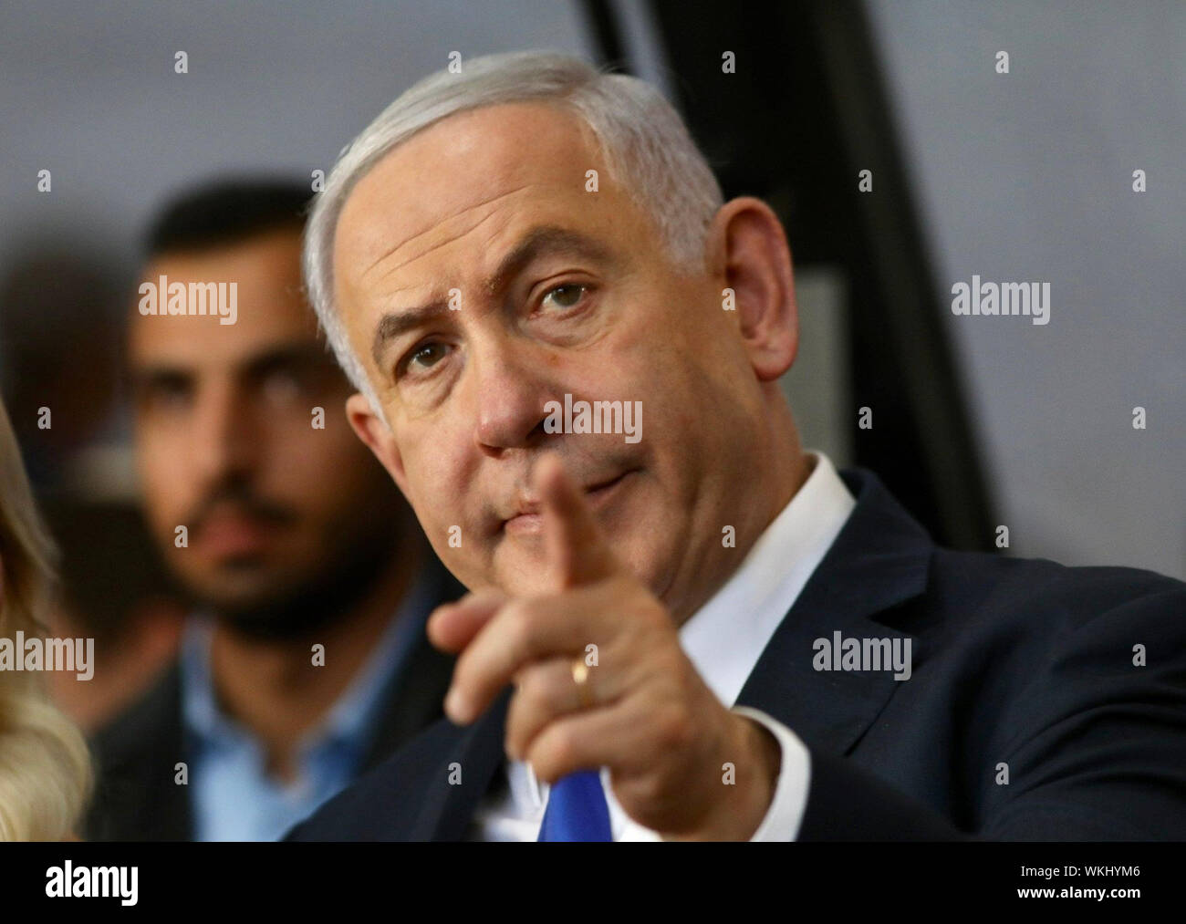 Hebron, Palestinian Territories. 04th Sep, 2019. Israeli Prime Minister Benjamin Netanyahu attends a state memorial ceremony commemorating 90 years since the 1929 Hebron massacre, during which 67 Jews were killed in Palestinian riots, at the Tomb of the Patriarchs. Credit: Ilia Yefimovich/dpa/Alamy Live News Stock Photo