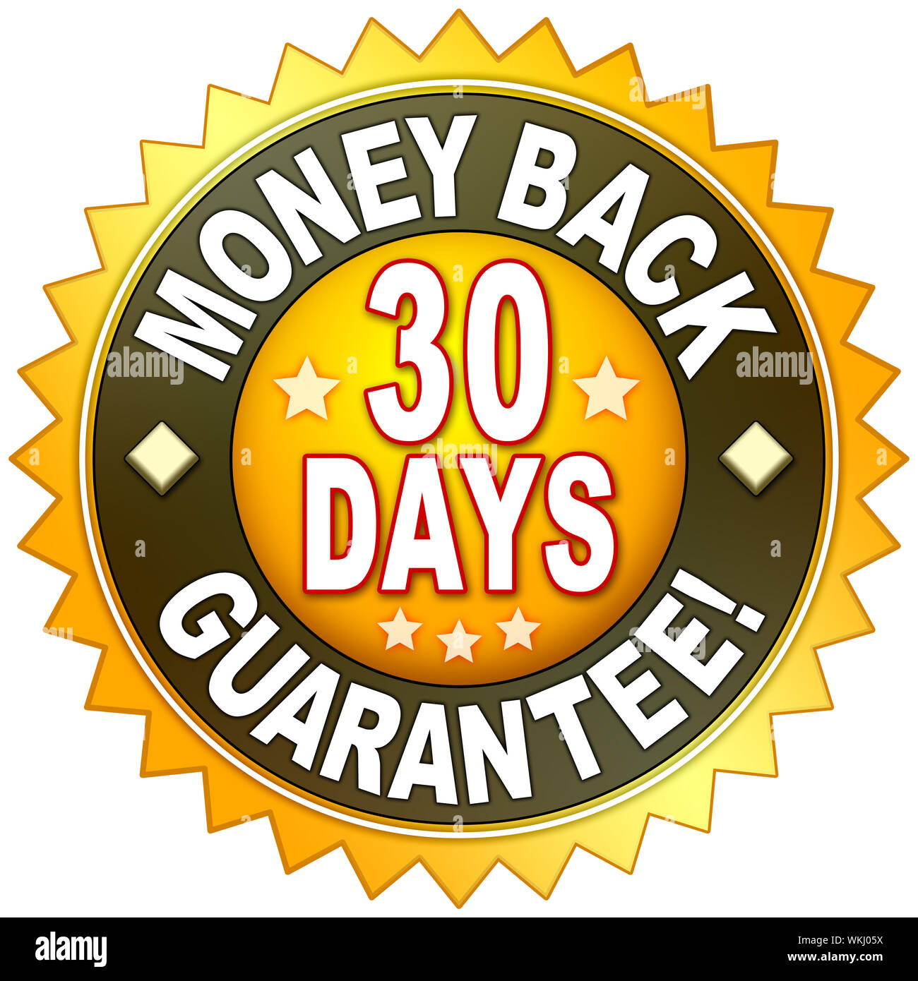 A money back guarantee symbol for your website Stock Photo - Alamy
