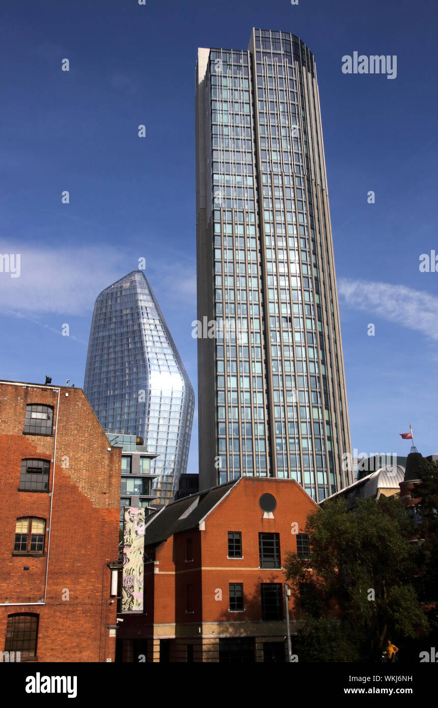 South Bank Tower and The Vase apartment buildings London Stock Photo