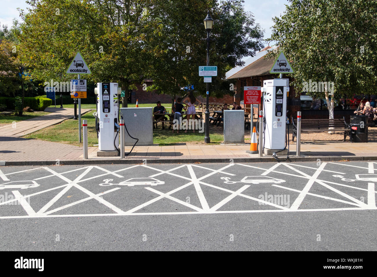 Ecotricity, electric charging point, electric highway,  maidstone service station, kent, uk Stock Photo