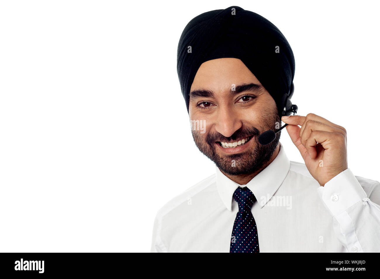 Happy smiling customer support executive Stock Photo