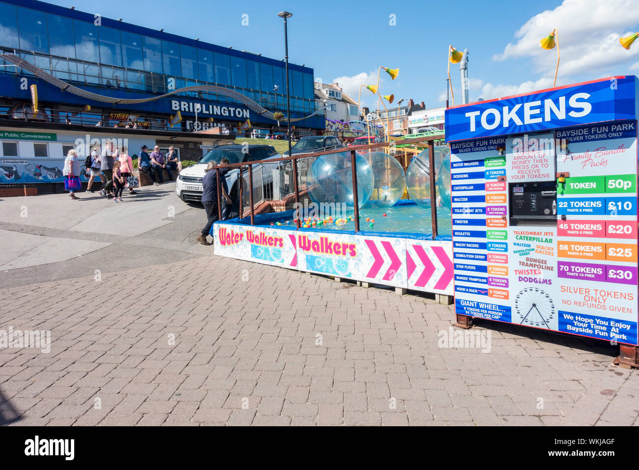 Ride token machine at Bridlington funfair East Yorkshire 2019 Stock Photo