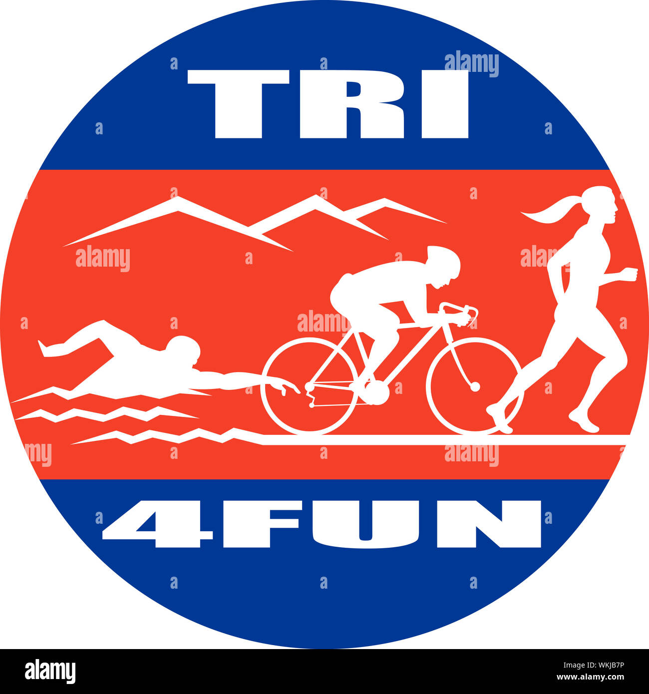 illustration showing the progression of triathlon showing an athlete