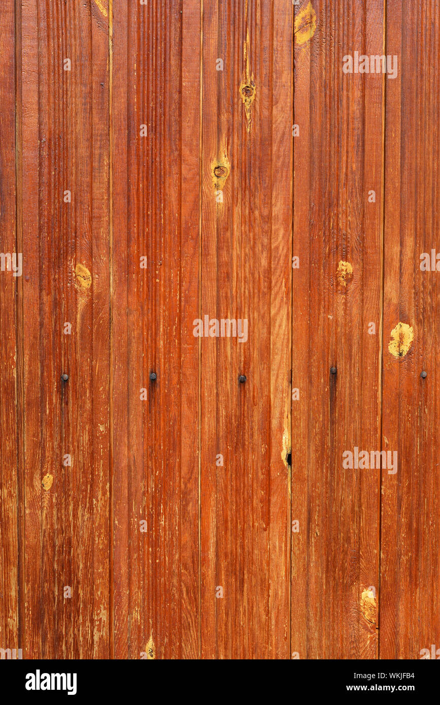 Painted wooden boards with nails. The orange color Stock Photo Alamy