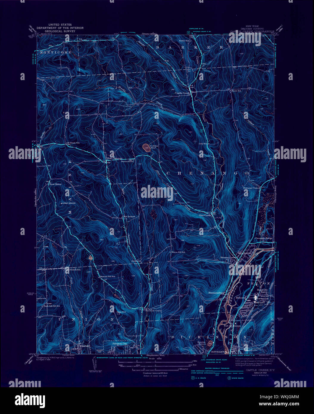 New York NY Castle Creek 122842 1942 31680 Inverted Restoration Stock