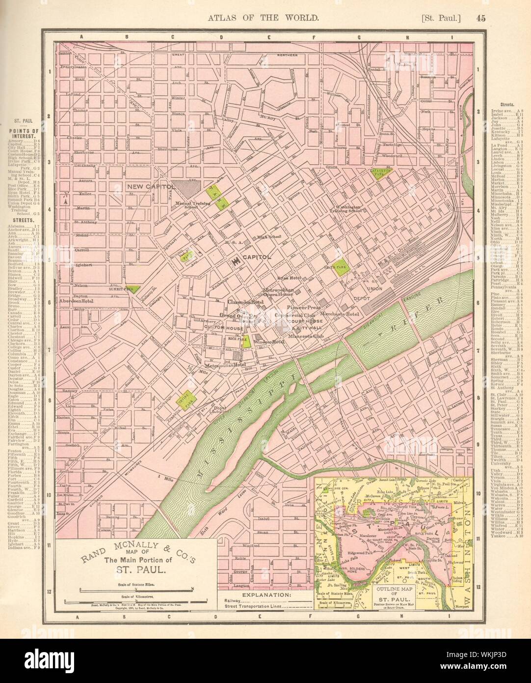 Map of Minneapolis, St. Paul and Minnesota Stock Photo - Alamy