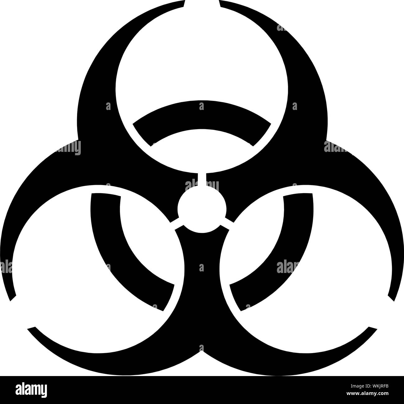 Absolutely symmetric, accurate and simple emblem biohazard Stock Photo