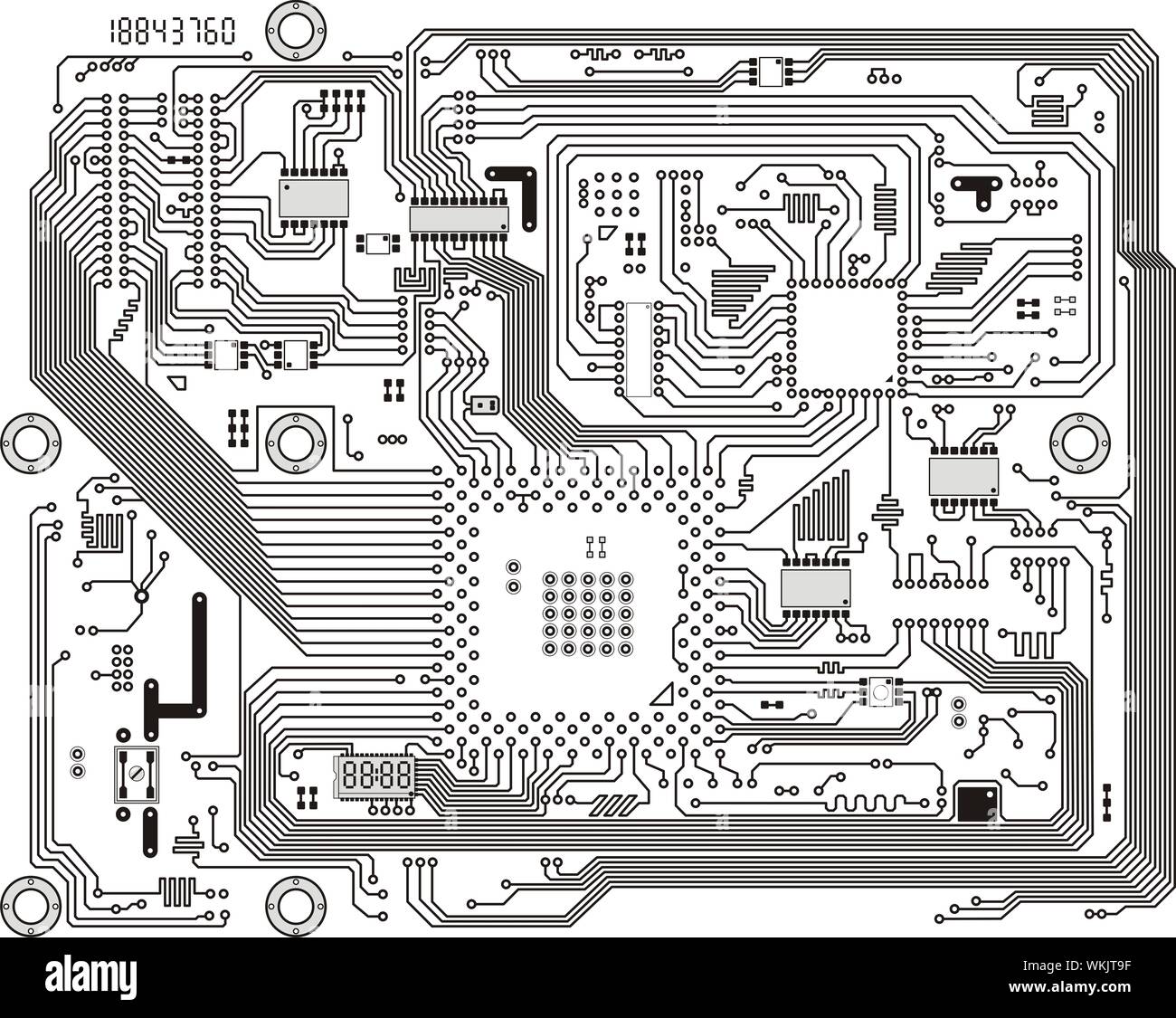 Electronic industrial modern circuit board background Stock Photo - Alamy