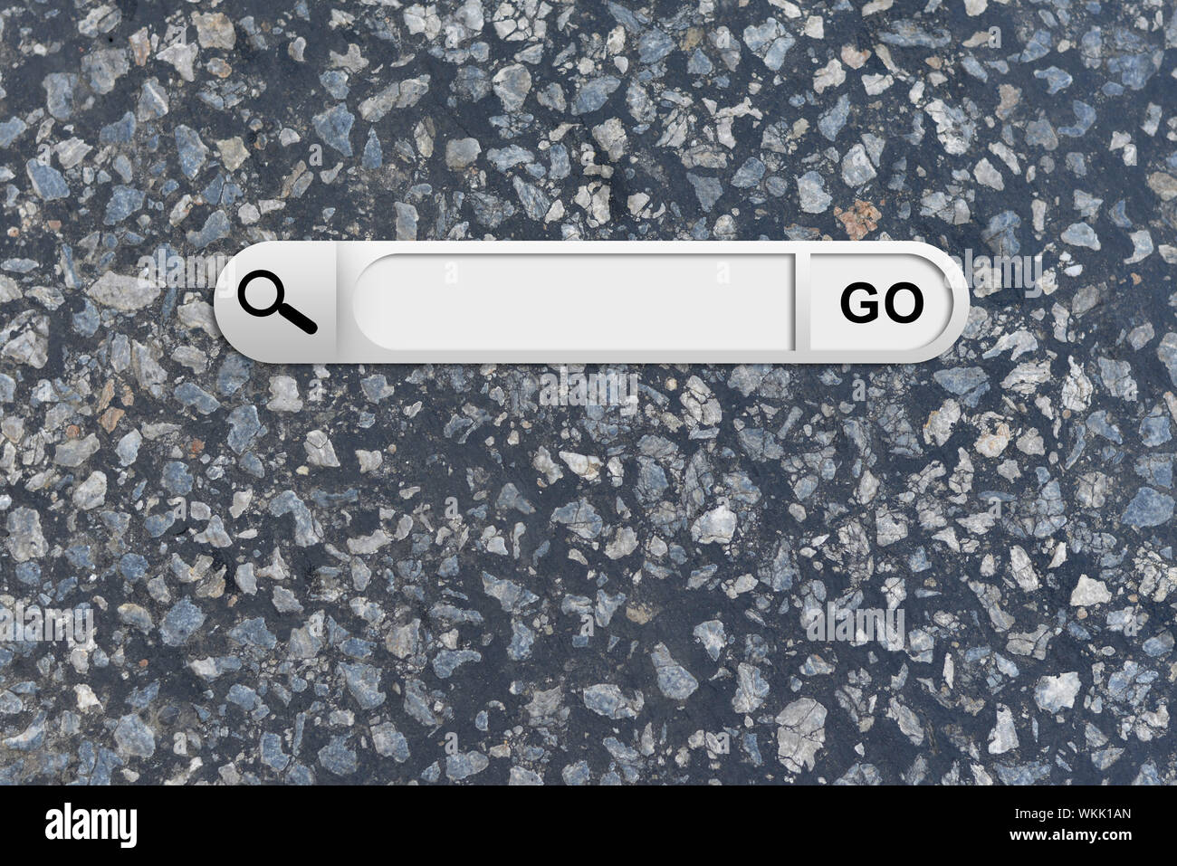Search bar in browser. Dark asphalt surface on background Stock Photo