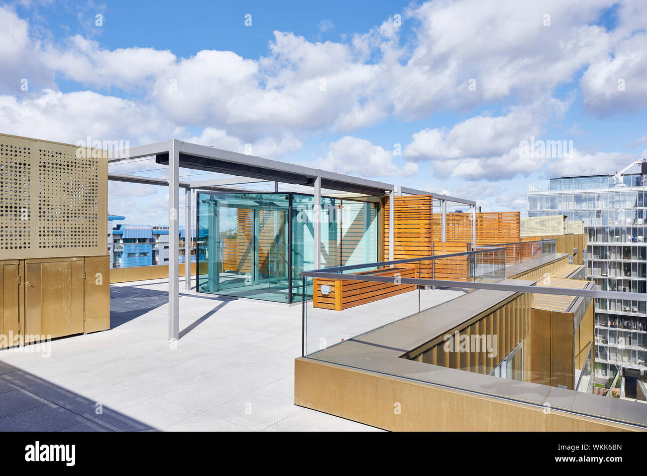 Rooftop garden. Faraday House at Battersea Power Station, London
