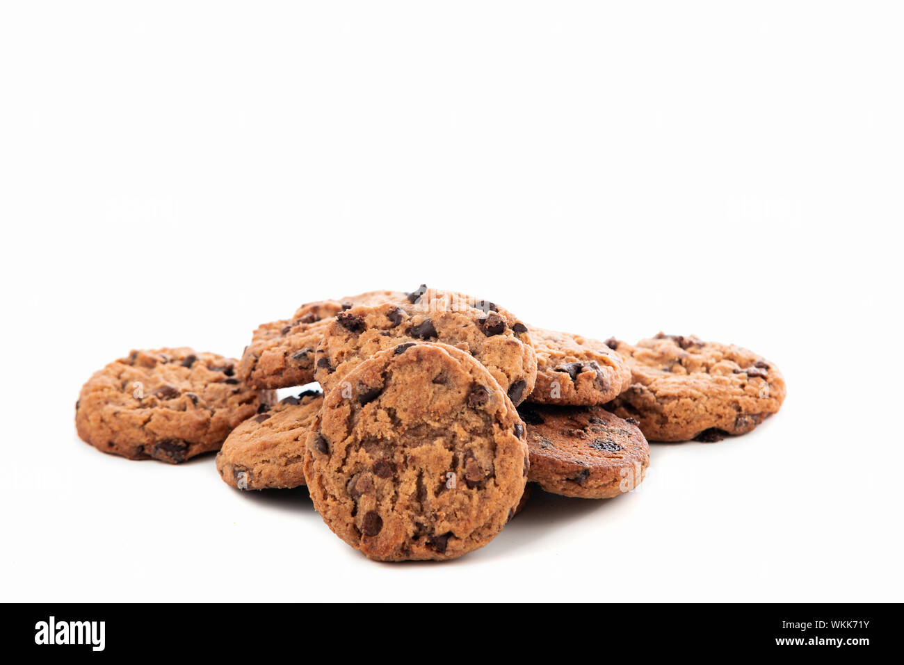 delicious chocolate chip cookie isolated on white background Stock Photo
