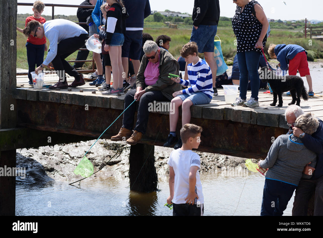 WALBERSWICK, SUFFOLK/ENGLAND 9TH JUNE 2019 People crabbing for fun