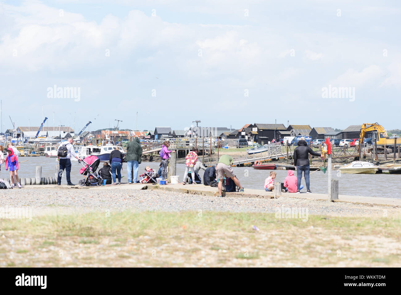 WALBERSWICK, SUFFOLK/ENGLAND 9TH JUNE 2019 People crabbing for fun