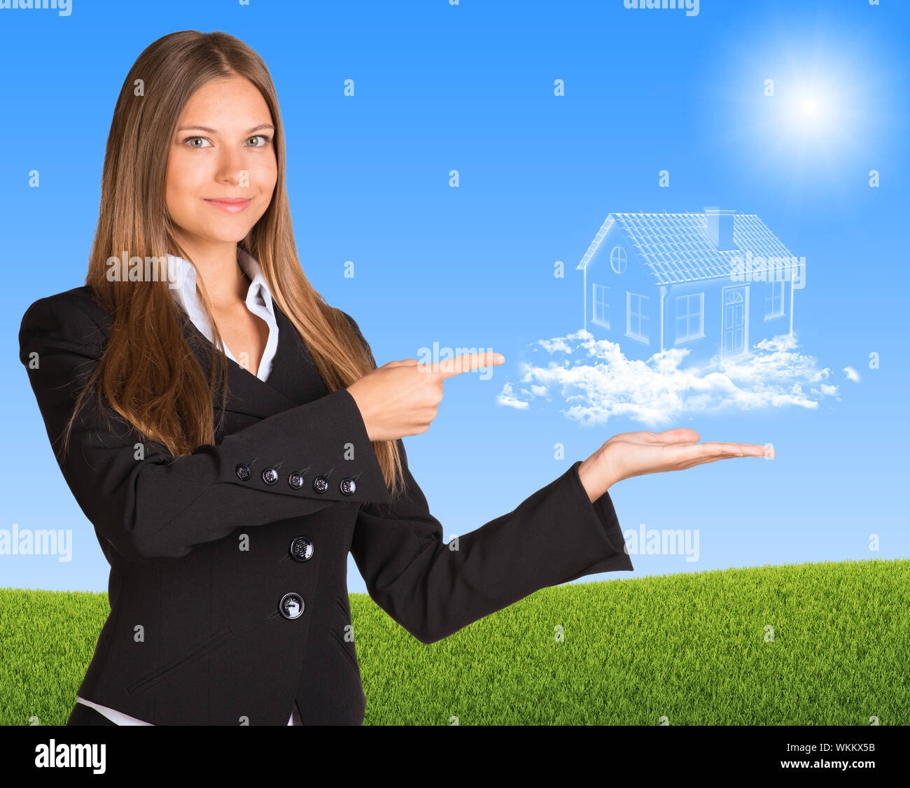 Hand hold house clouds hi-res stock photography and images - Alamy