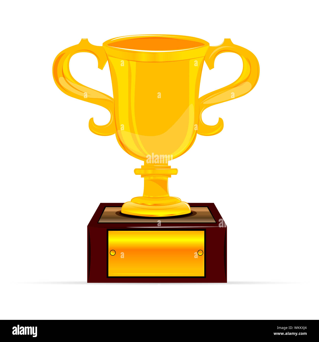 illustration of golden trophy on white background Stock Photo - Alamy