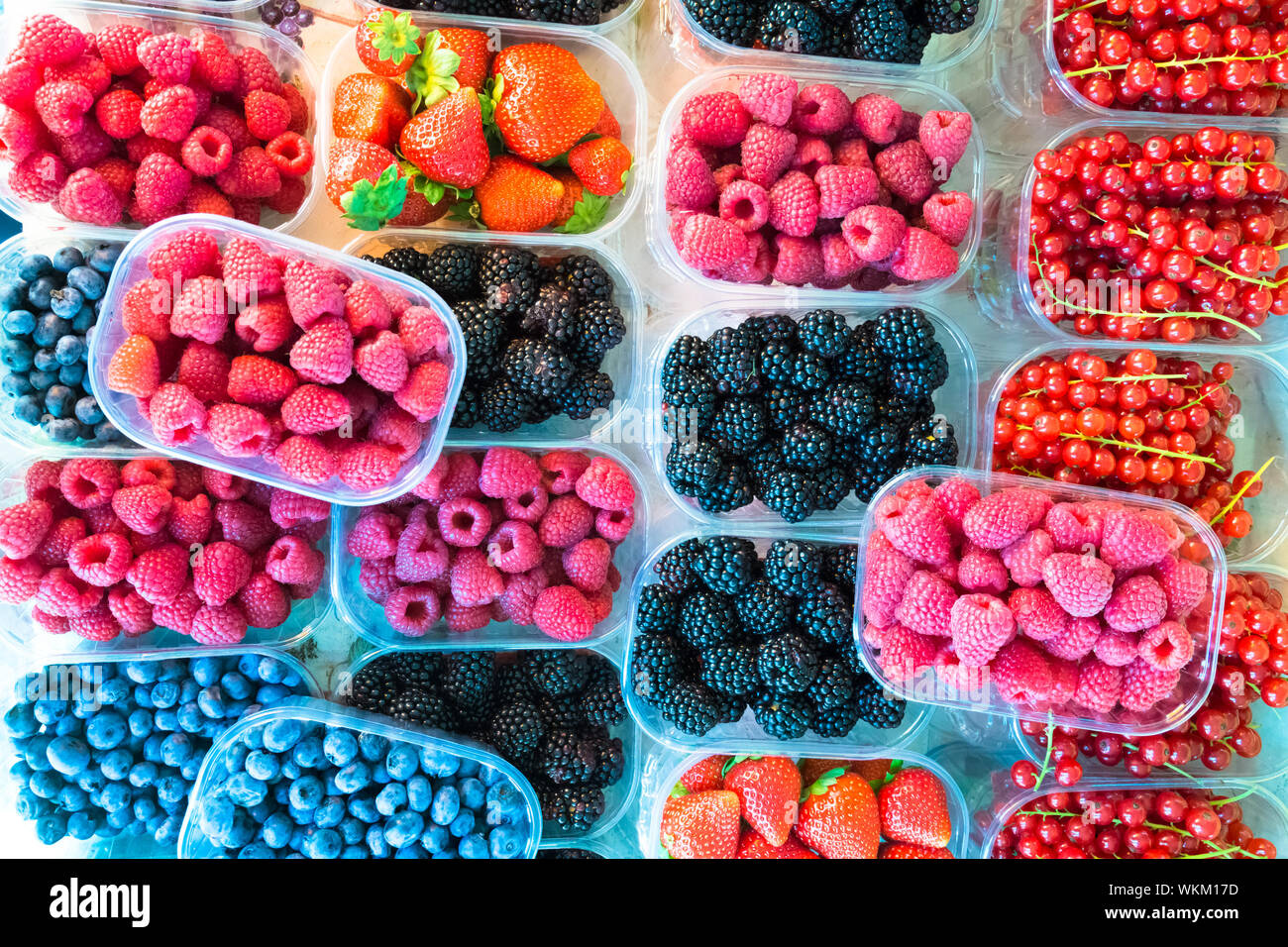 Berries in boxes Stock Photo Alamy
