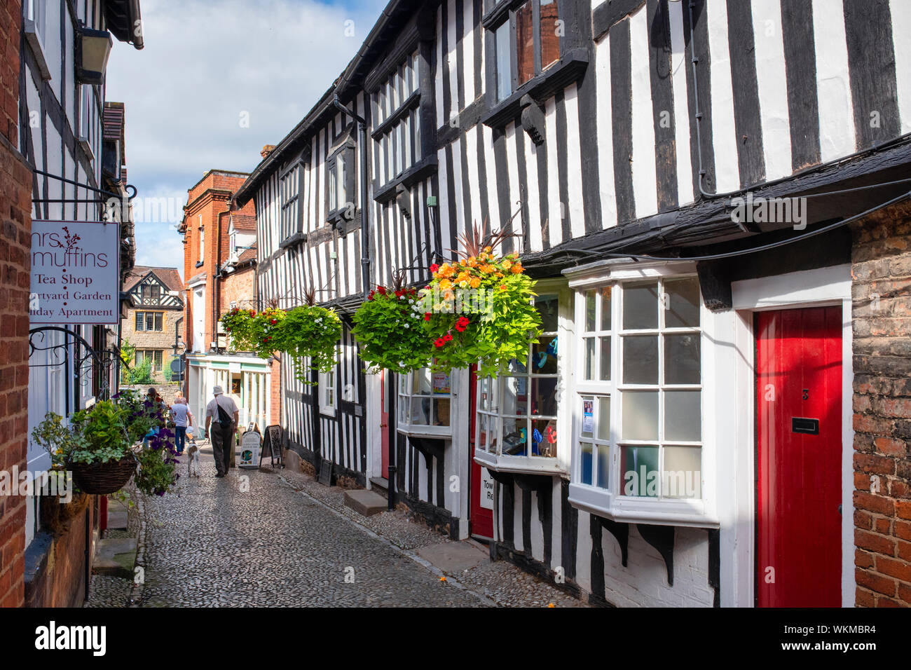 Ledbury town council offices. Timber framed period buildings along church lane, Ledbury Herefordshire. England Stock Photo