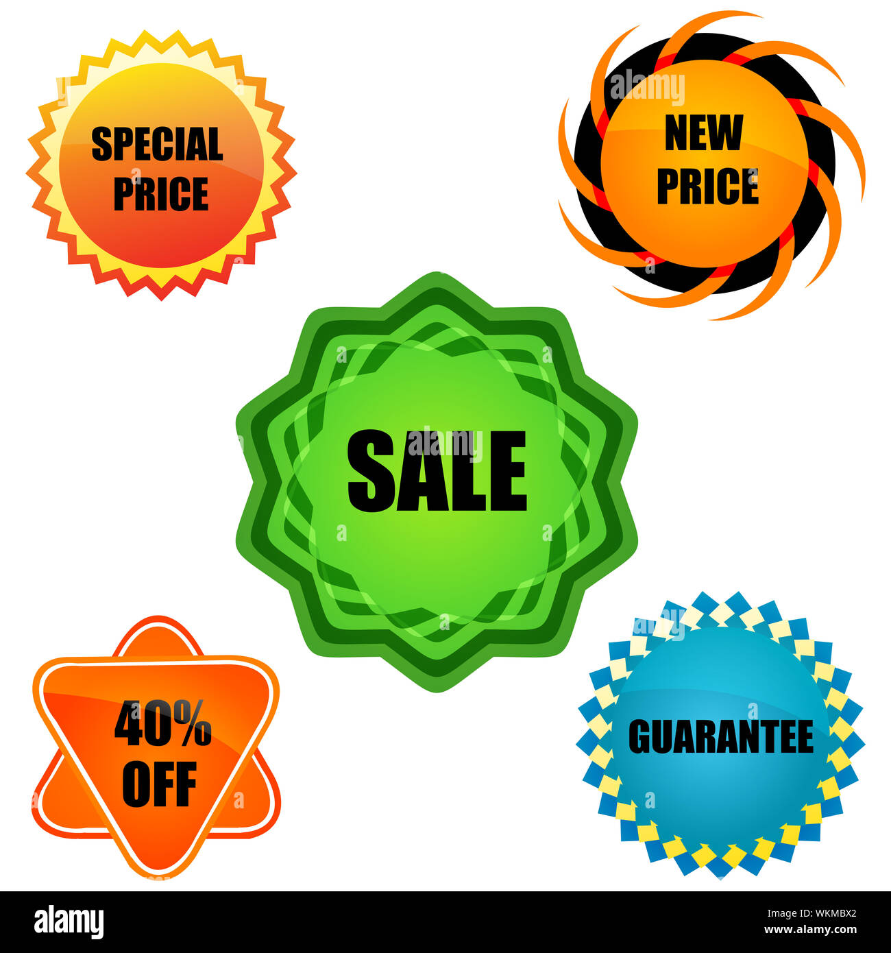 illustration of sale tags on white background Stock Photo - Alamy