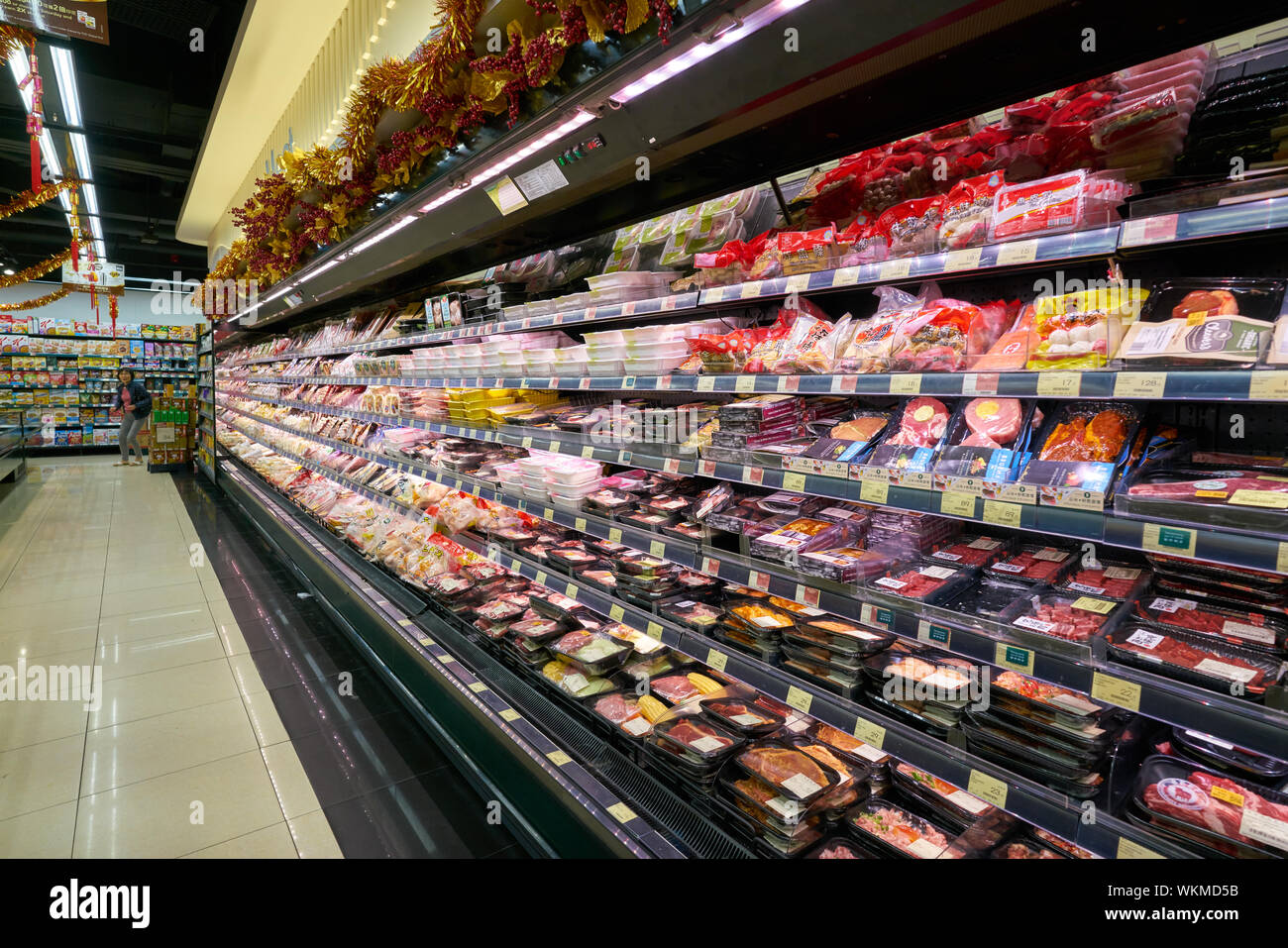 HONG KONG, CHINA CIRCA FEBRUARY, 2019 meat products on display at