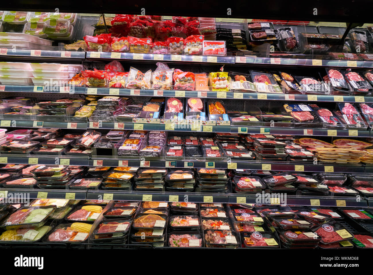 HONG KONG, CHINA CIRCA FEBRUARY, 2019 meat products on display at