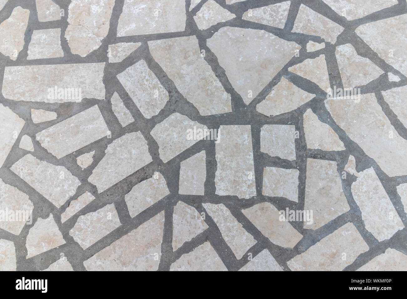 mosaic of stones slab with joints Stock Photo
