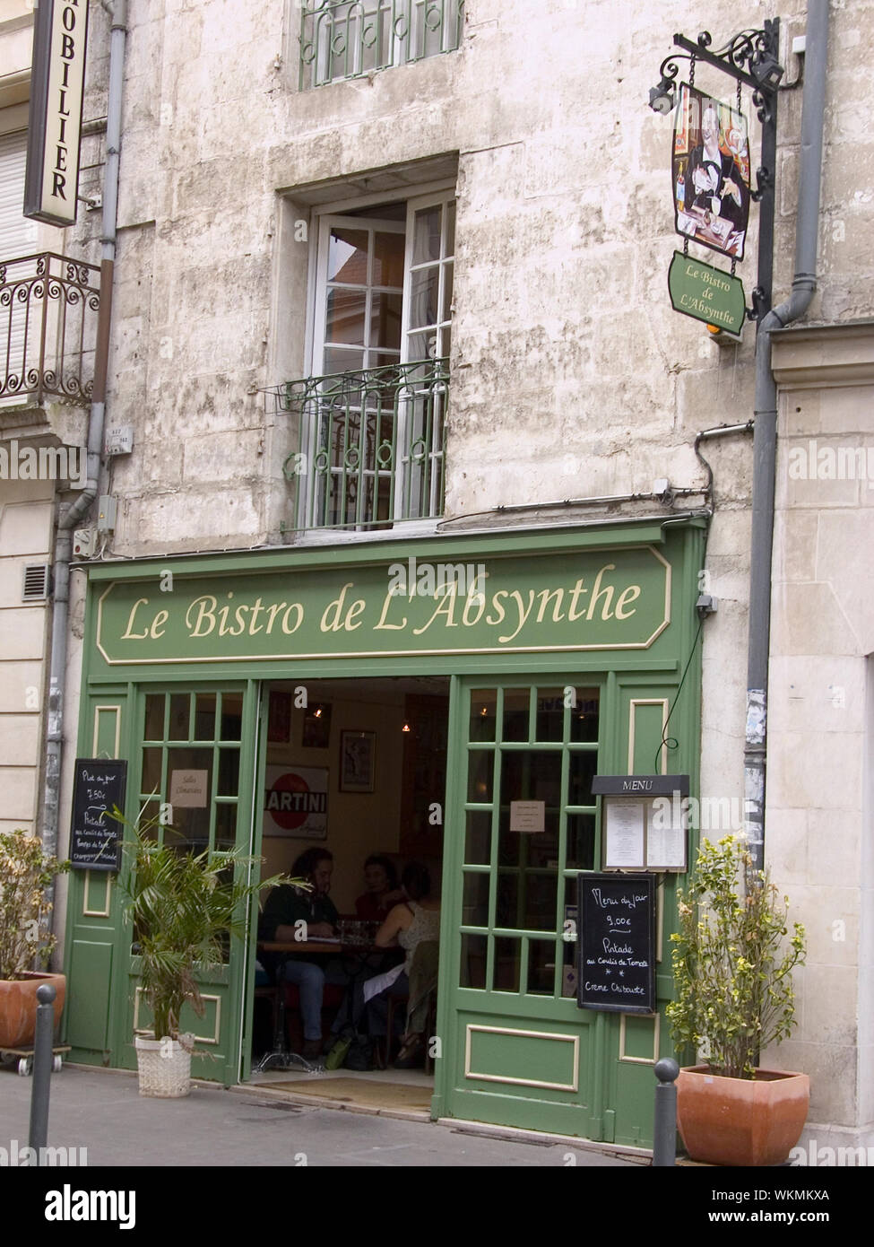 Le Bistro de L'Absynthe, Rue Lazare Carnot, Poitiers, Vienne Stock Photo